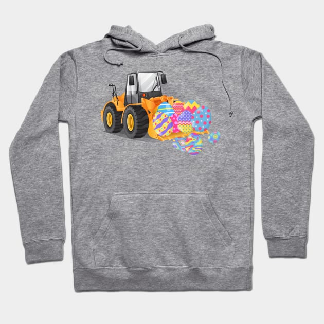 Funny Easter And Excavator Design Eggscavator To Celebrate Easter Sunday 2022 Hoodie by HBart